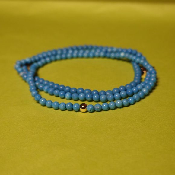 (NWT) Genuine Turquoise Bead (3) Bracelets Stack/Set - Picture 3 of 9
